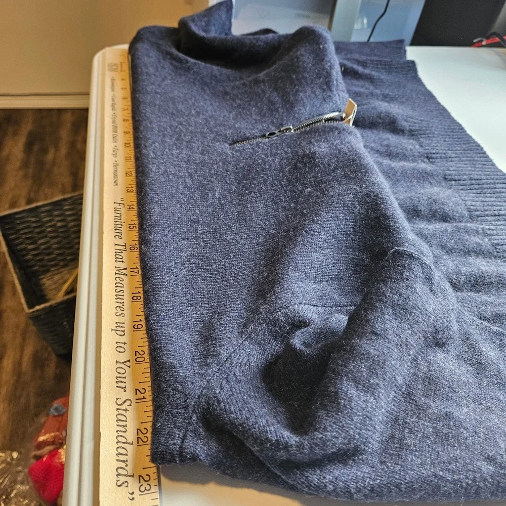 J.Crew Rugged Merino Quarter Zip Sweater L Wool Blend Sweatshirt Lightweight